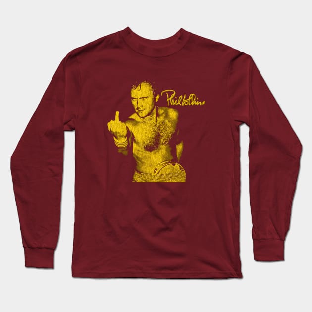 Funny Phil Collins Fan Art Yellow Gold Long Sleeve T-Shirt by Bingung Mikir Nama Design